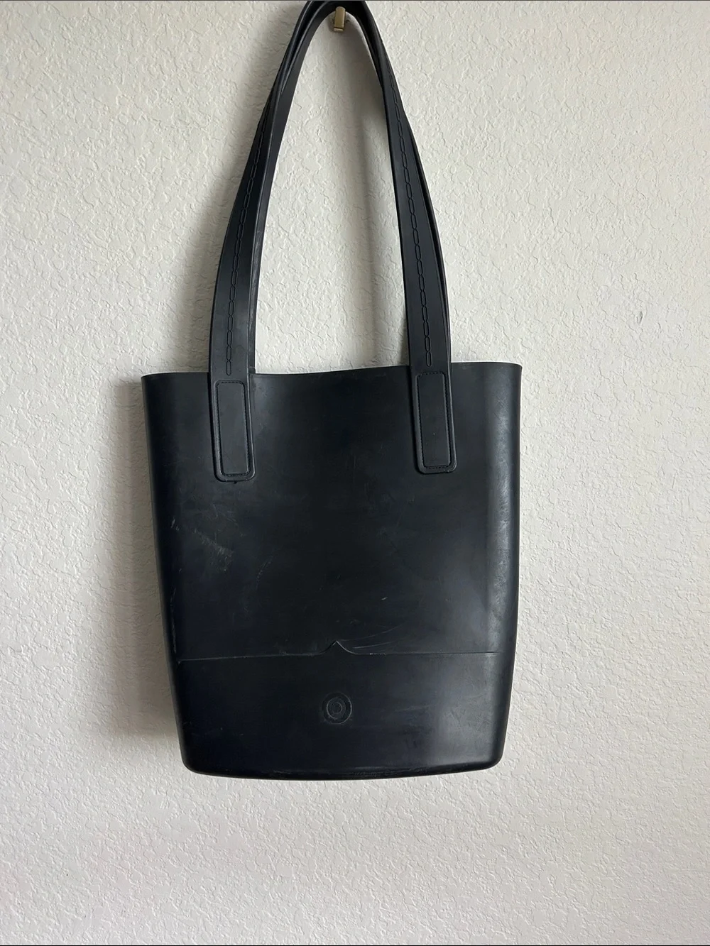 Hunter Black Rubber Shoulder Tote